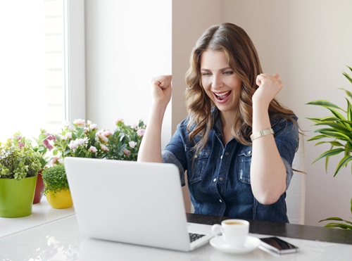 young woman at home